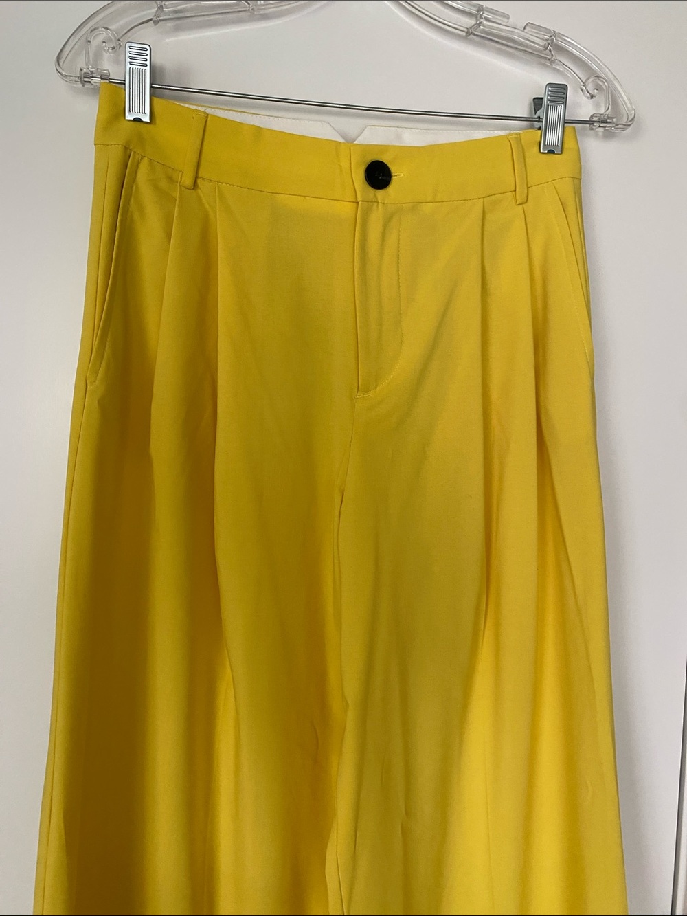 Zara Wide-Leg Pants Gold Yellow Mustard Bloggers Relaxed Fit XS NWT - Picture 6 of 15